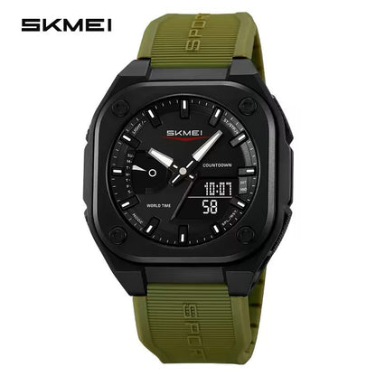 Risto Men's Tactical Square Sports Watch – Analog-Digital Dual Display