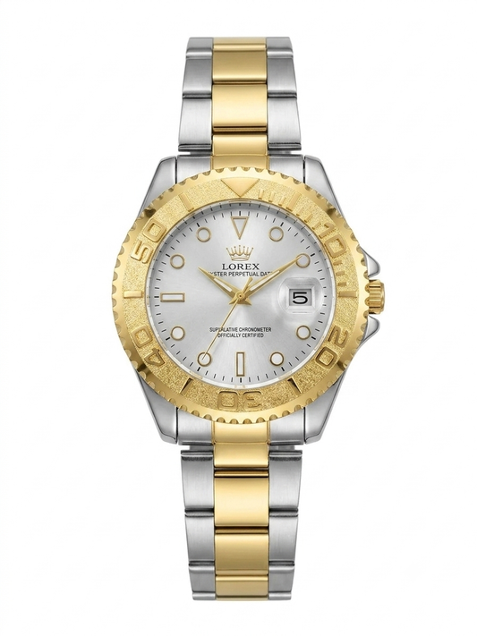 LOREX Two-Tone Gold & Silver Luxury Analog Men's Wrist Watch