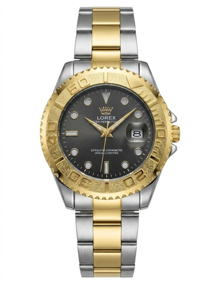 LOREX Two-Tone Gold & Silver Luxury Analog Men's Wrist Watch