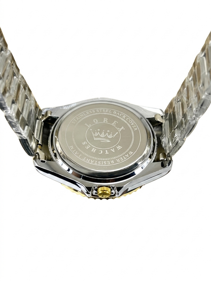 LOREX Two-Tone Gold & Silver Luxury Analog Men's Wrist Watch